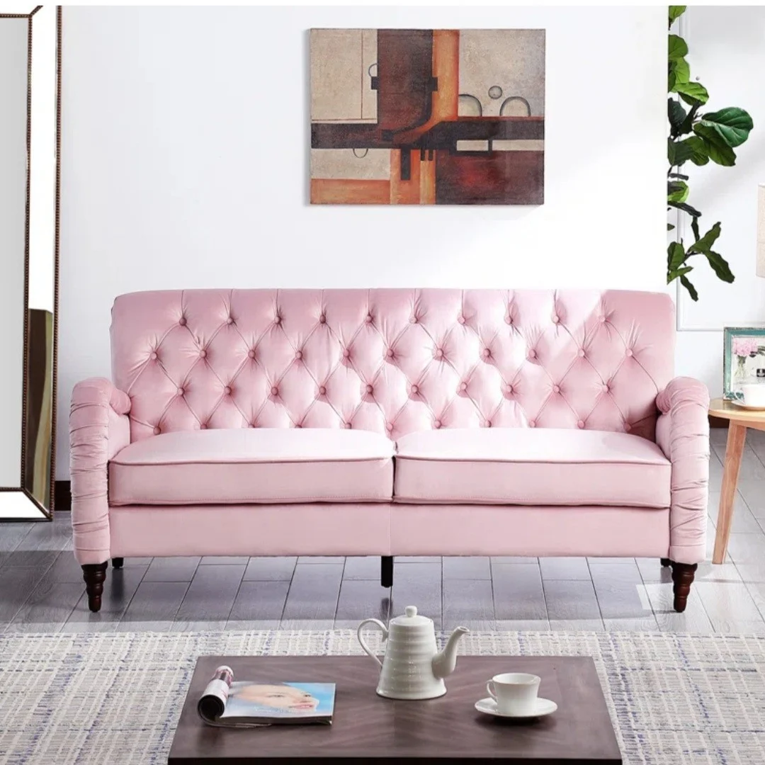 2 Seater Sofa With Back Chesterfield In Velvet Fabric, Mumbai, Navi Mumbai, Thane, Pune, India